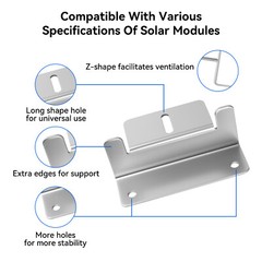 4/8/12/16PCS Solar Panel Z Bracket Mounting Mounts Set Aluminum RV Boat Roof