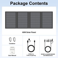 MHPOWOS Solar Portable Charger 60W USB C Solar Panel for Anker Power Station