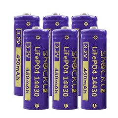 funkawa 6Pack Shockli 14430 3.2V 450mAh LiFePo4 Rechargeable Solar Battery fo…