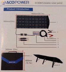 ACOPower 105W Foldable Solar Panel Kit with 10A Charge Controller