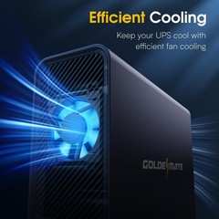 Goldenmate 1000VA 600W Uninterruptible Power Supplies LiFePO4 UPS Pure Sine Wave