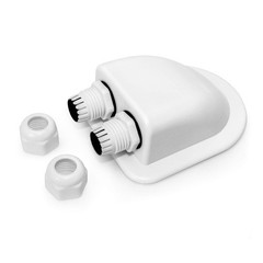 2 Pack Solar Double Cable Entry Gland for RV Caravan Marine ABS White Roofs