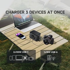 200W Portable Solar Power Station 41600mAh Dual 110V AC Outlet Emergency Backup