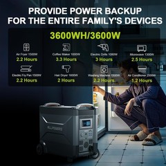 ALLPOWERS 4000W 3456Wh LiFePO4 Portable Power Station with 600W solar panel