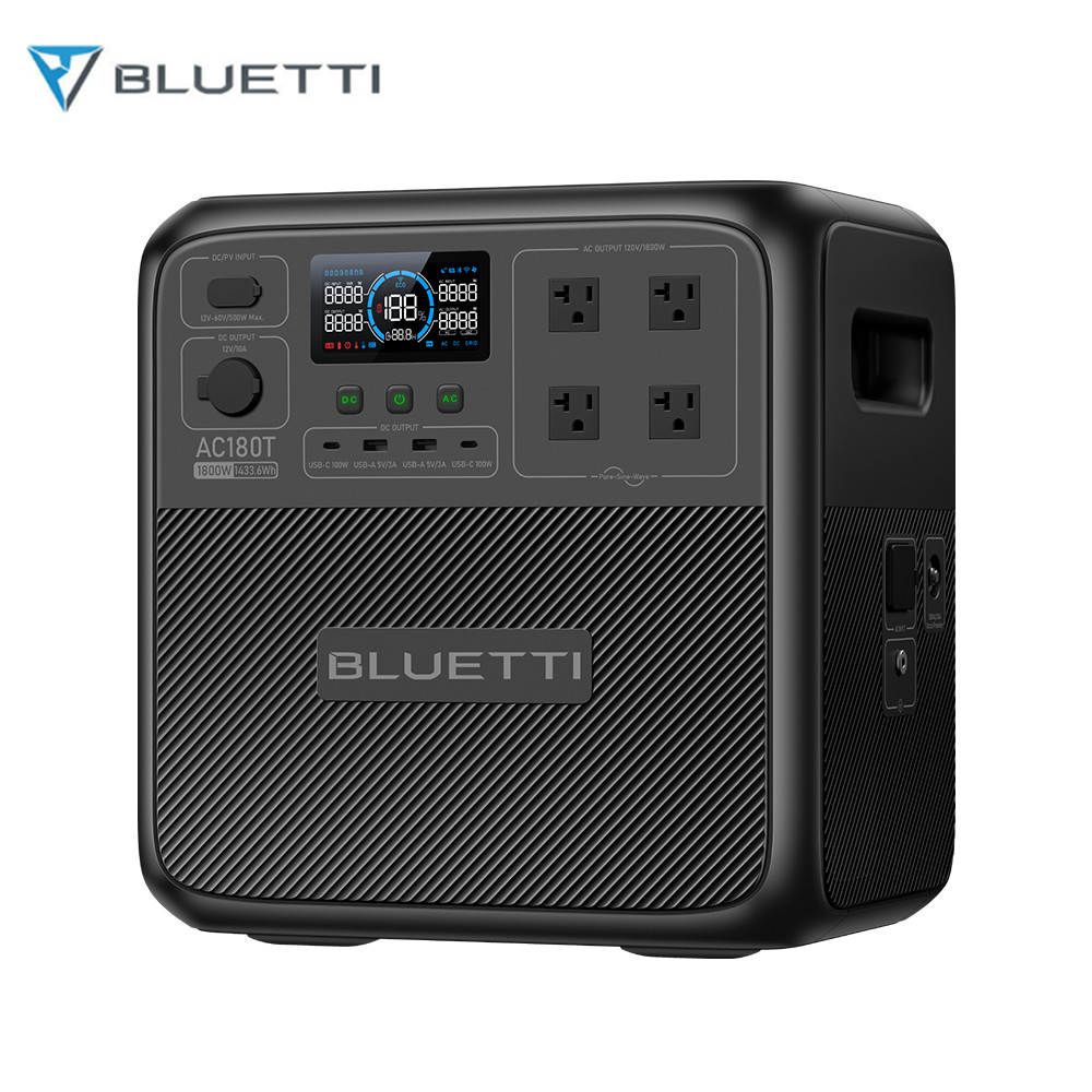 BLUETTI AC180T 1800W 1433Wh Portable Power Station 11.4hrs Uses for Drone