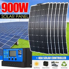 300W 600W 900W 1500W Solar Panels Kit Watt Monocrystalline PV 12V Home RV