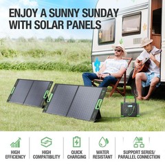 EBL 100W Portable Solar Panel for Power Station, 18V Foldable Solar Charger f…