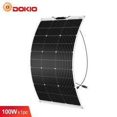 DOKIO Flexible Solar Panel 100W 12V Complete Kit for Off Grid RV,Trailer,Boat