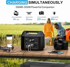 300W Portable Power Station LiFePO4 Battery Solar Generator + Carrying Case Bag