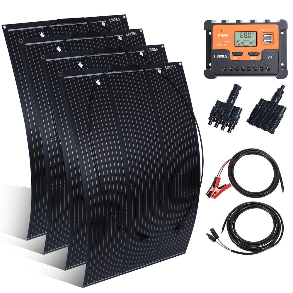 100W Solar Panel Kit 12V Trickle Charger Battery Charger Maintainer Boat RV Car