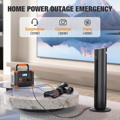 Estación de energía portátil, generador solar de 600 W con salida PD USB-C de 60