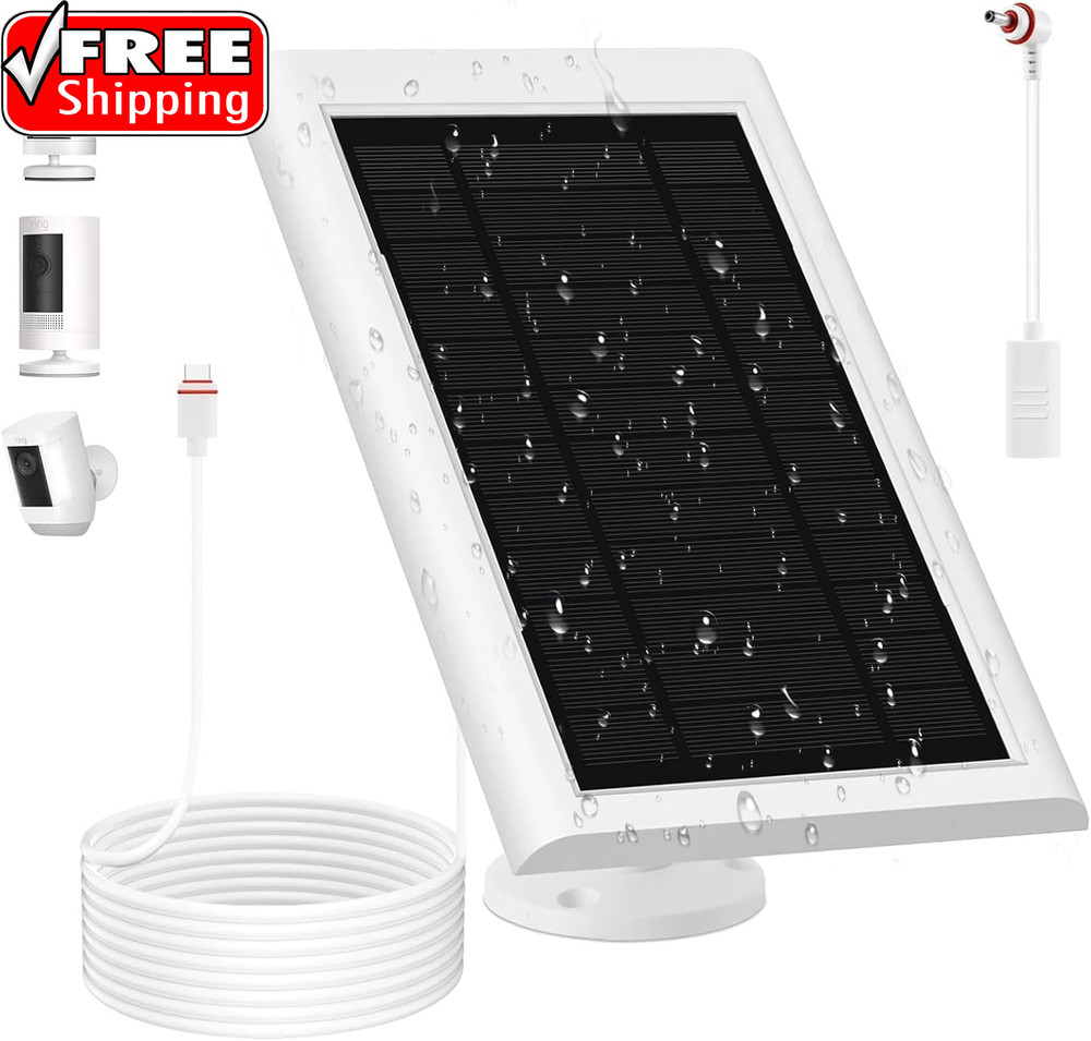Solar Panel for Ring Camera(2Nd Generation) Dustproof Waterproof 5W Solar Panel