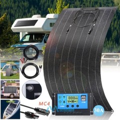 100W 18V Solar Panel Kit 30A PWM Controller For RV Camping Outdoor Caravan Boat