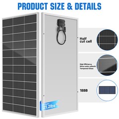 400Watt Mono 18BB Solar Panel Battery Charging Home Off-Grid Boat Power Carava