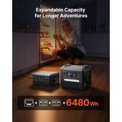 Uimoso Portable Power Station Solar Generator 2400W 2160Wh with 10 Outputs