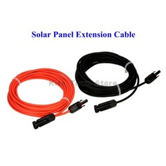 1 Pair Black + Red Solar Panel Extension Cable Wire Connector 10 AWG