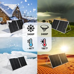 Dokio 200W Portable Foldable Solar Panel Kit for Car Battery/RV/Garden/Home