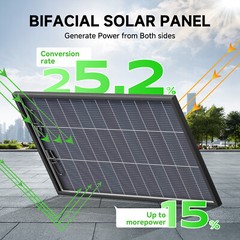300W 600W 900W 1200W Bifacial N-Type Solar Panel Mono 12V Charger Camp Off-Grid