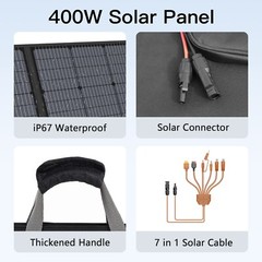 MHPOWOS Solar Panel 400W 220W 110W for BLUETTI AC200L Portable Power Station