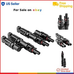 Solar Y Branch Connector Pair Plastic Copper Silver FFM FFM Parallel Connection