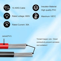 Efficient 10AWG 25FT Solar to XT60i Connector – Waterproof for Outdoor Safety