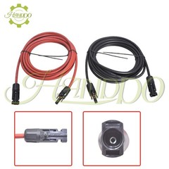1 Pair Black + Red Solar Panel Extension Cable Wire Connector 12/10 AWG