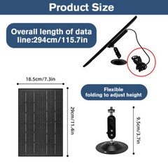 30W 5V Solar Panel USB-C Port 360°Adjustable Mounting for Security Camera