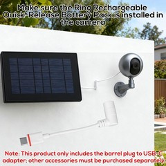2pcs Barrel Plug to USB-C Power Adapter for Ring Solar Panel USB-C Security …