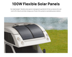 EF ECOFLOW 100W Flexible Solar Panel with High Efficiency Solar Modules, IP68