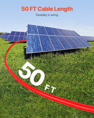 50FT Solar Panel Extension Wire with Female & Male Connectors 10AWG 1 Pair