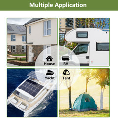 100W Mono Solar Panel 12V Car Battery Charger Rooftop Boat RV Home Off Grid