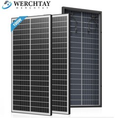 Werchtay 100Watt Bifacial 2Pack Solar Panel 12V Mono Home PV Power Off-Grid Boat