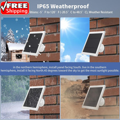 Solar Panel for Ring Camera(2Nd Generation) Dustproof Waterproof 5W Solar Panel