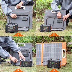 300W Portable Power Station Solar Generator CPAP Backup Charger +60W Solar Panel