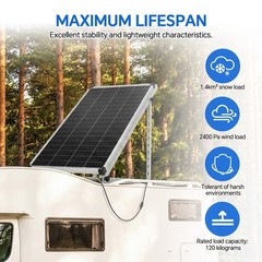 4 Sets 45in Solar Panel RV Tilt Mount Brackets kit Roof Surface Adjustable Frame