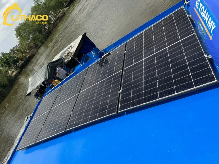 Hệ thống Điện mặt trời độc lập 3kW/9.6kWh trên Sà Lan