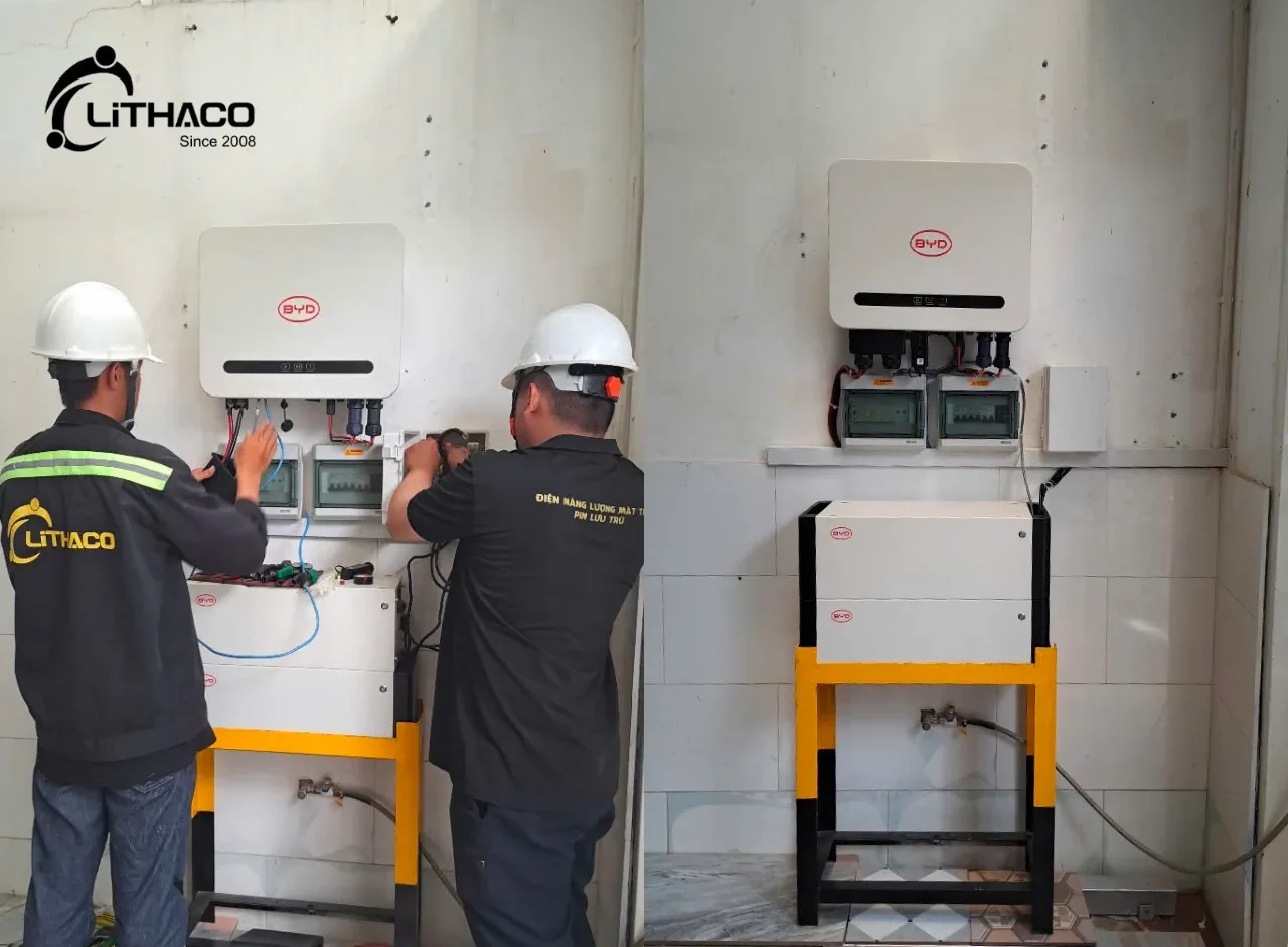 Lắp đặt thử nghiệm biến tần và pin lưu trữ BYD