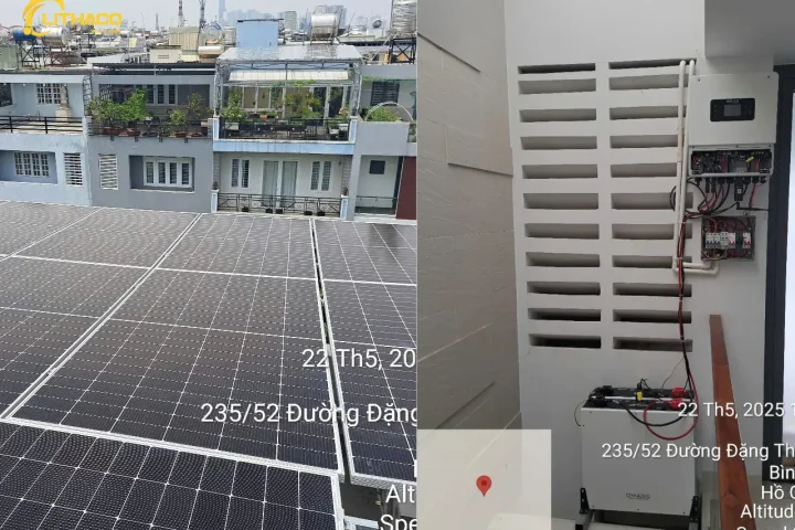 Lắp đặt hoàn thiện hệ thống điện mặt trời có lưu trữ 6.96kWp/10kWh Chị Hiền Tại Bình Thạnh – HCM